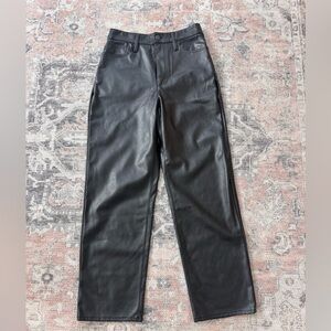 NWT Madewell Women's Black Faux Leather The Perfect Vintage Pants 28